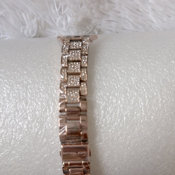 Michael Kors Apple Watch Rose Goldtone Stainless Steel & Crystal
Bracelet - Picture 8 of 15